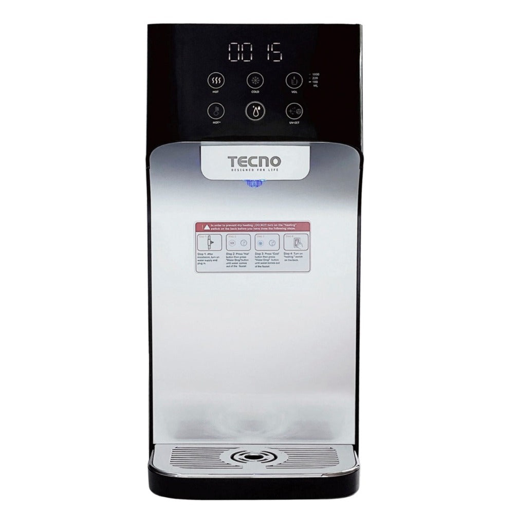 Cold, Warm, & Room Temperature Water purifier black stainless