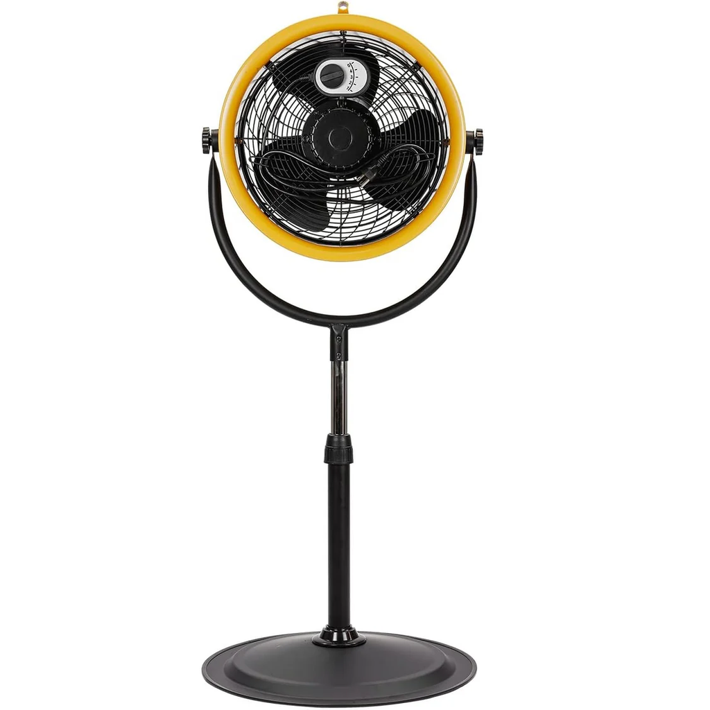 Back view of Stand Fan in Yellow Grey by Caterpillar