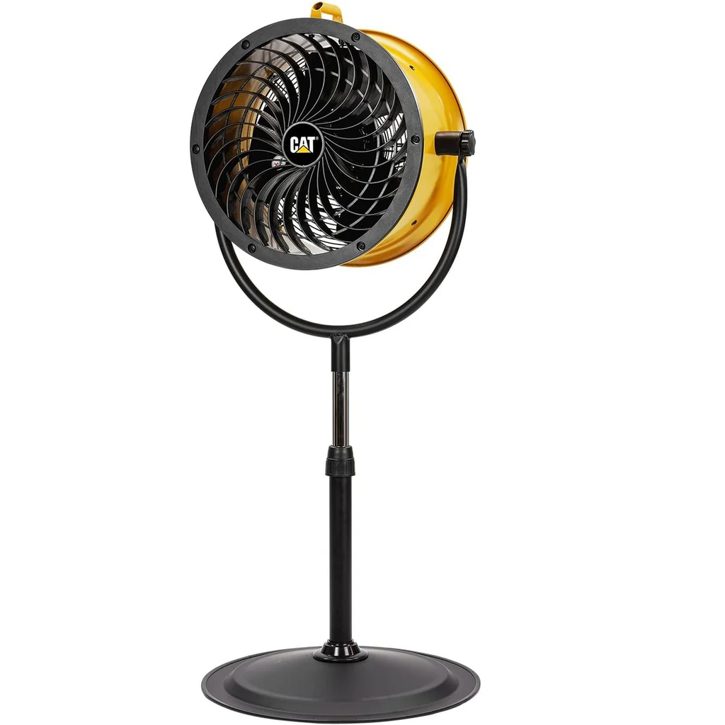 Diagonal view of Stand Fan in Yellow Grey by Caterpillar