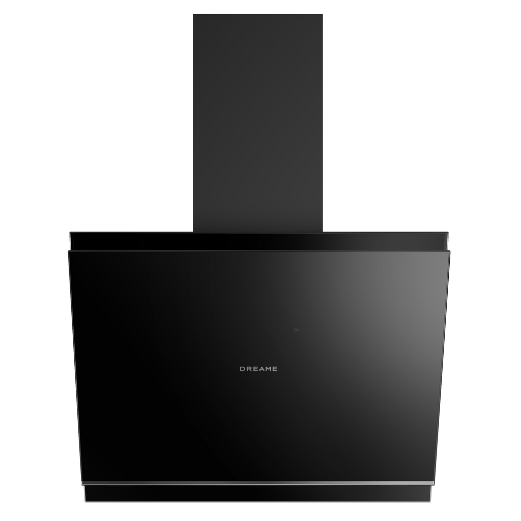 Black kitchen hood on a white background