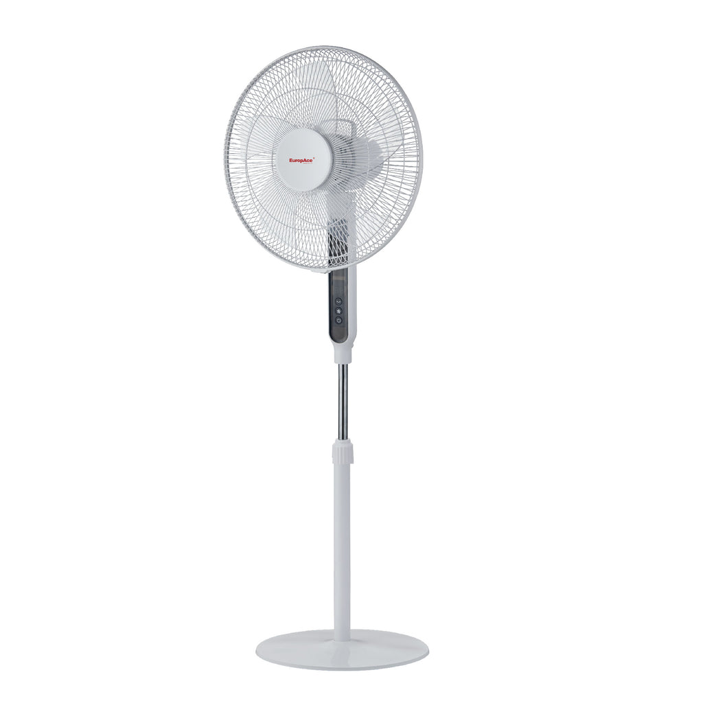 Europace Stand Fan in White, 16 inches