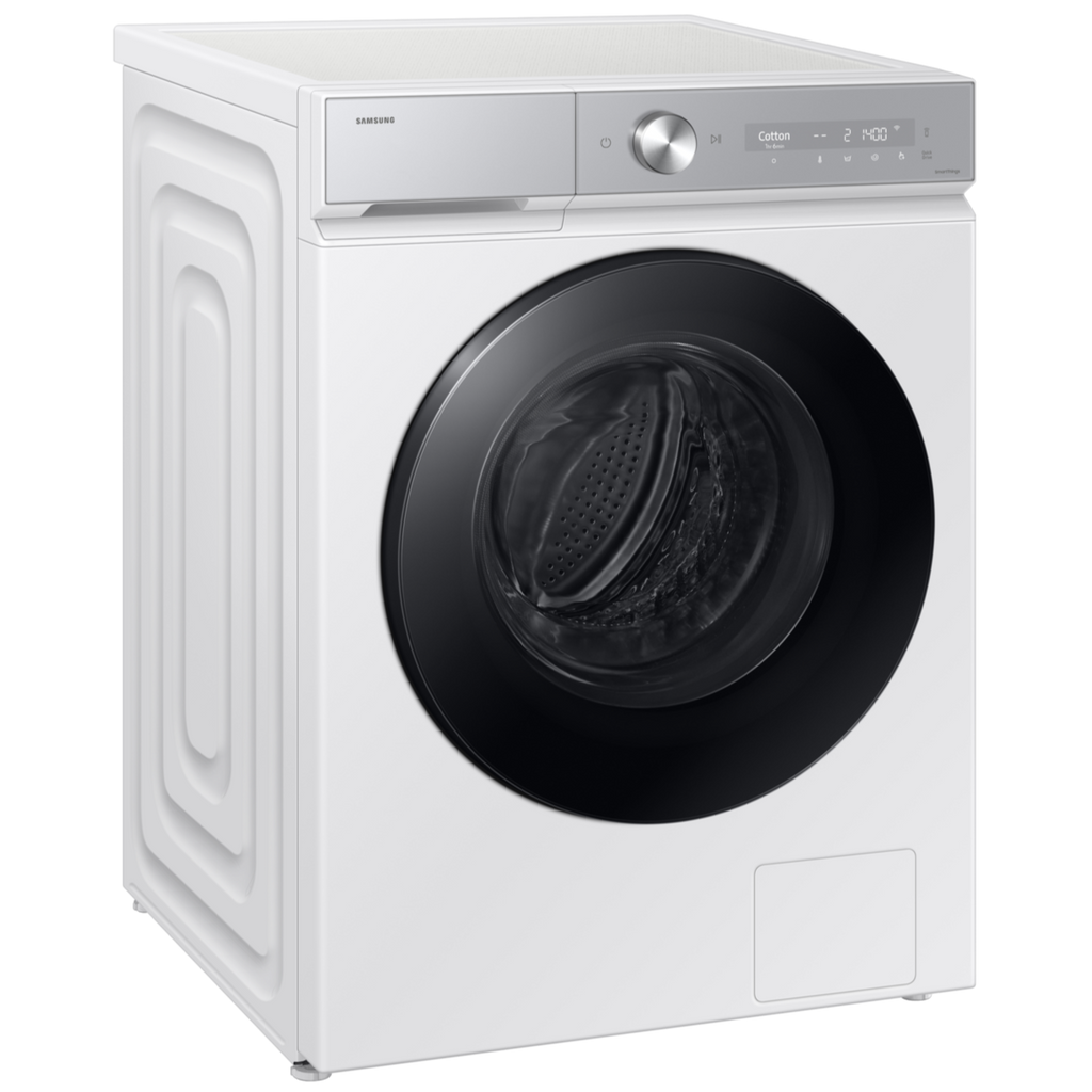 side view of Laundry White Washer & Dryer WD11DB8B85GHSP Samsung