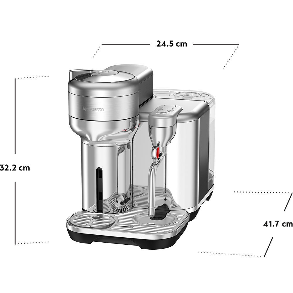 size dimensions width depth height of nespresso vertuo creatista machine