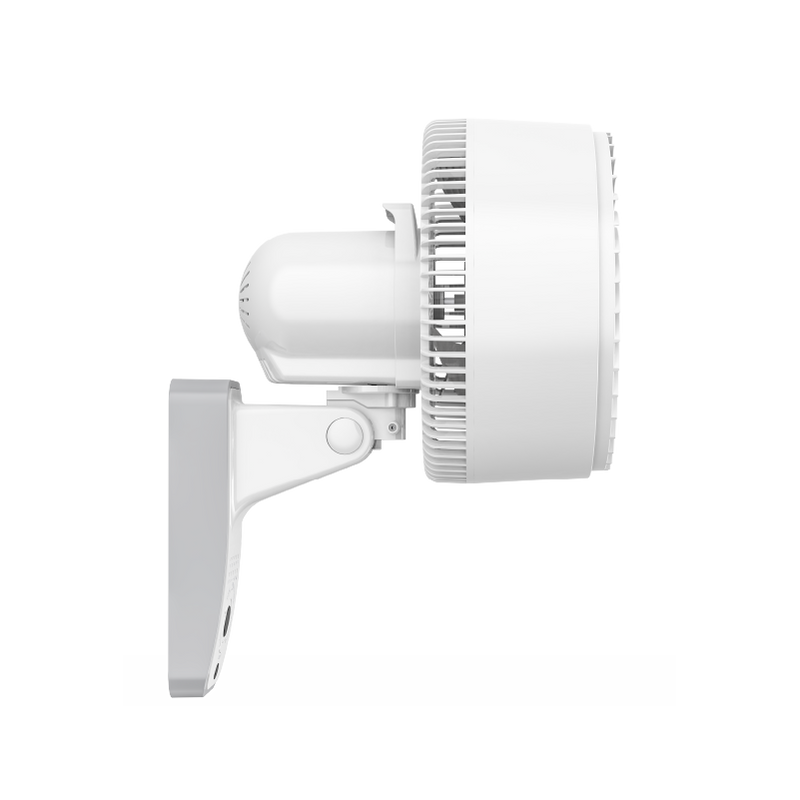 side view of 9" DC Wall White Fan