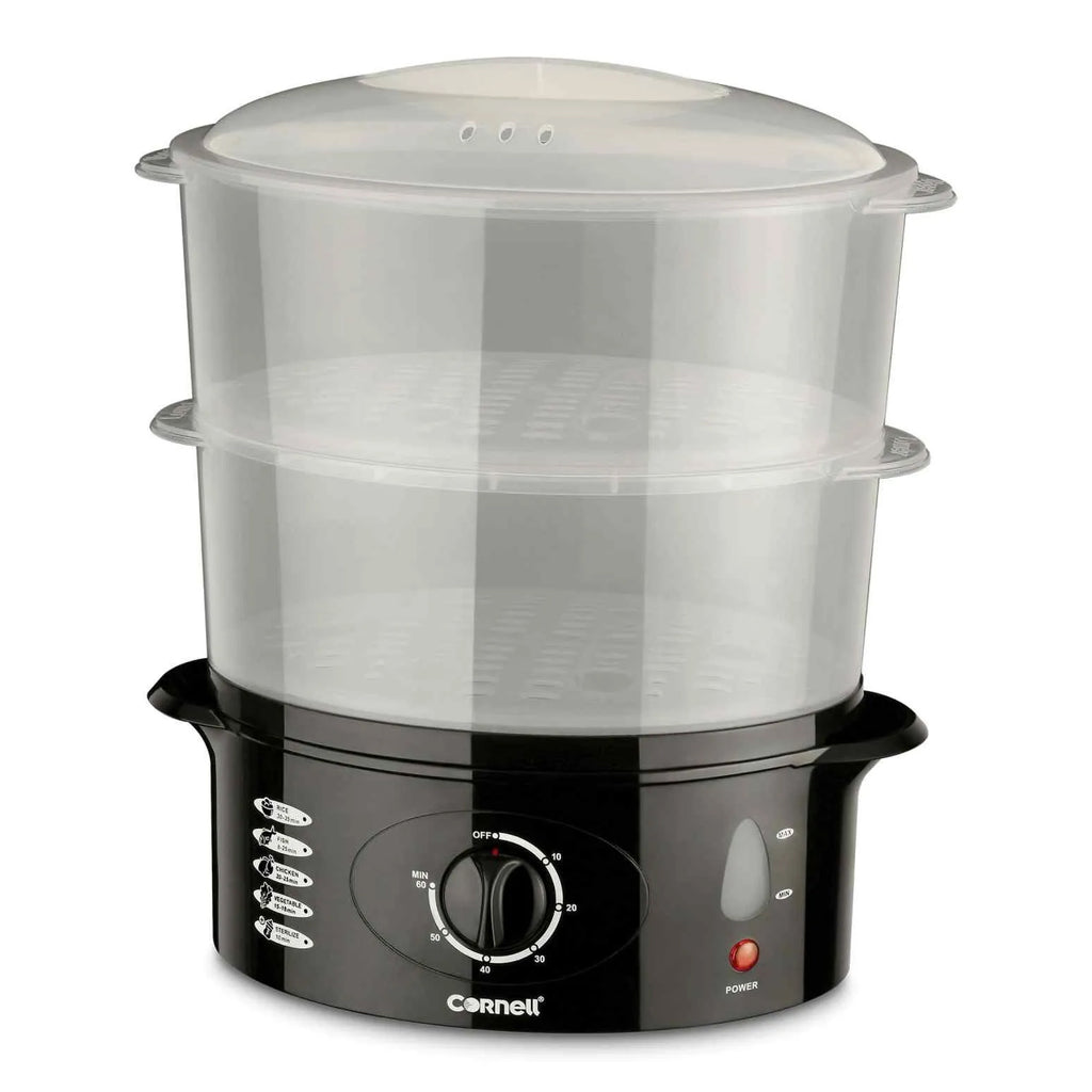 food steamer with water window and side water refiller
