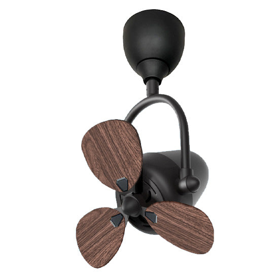 black dark wood ceiling wall fan