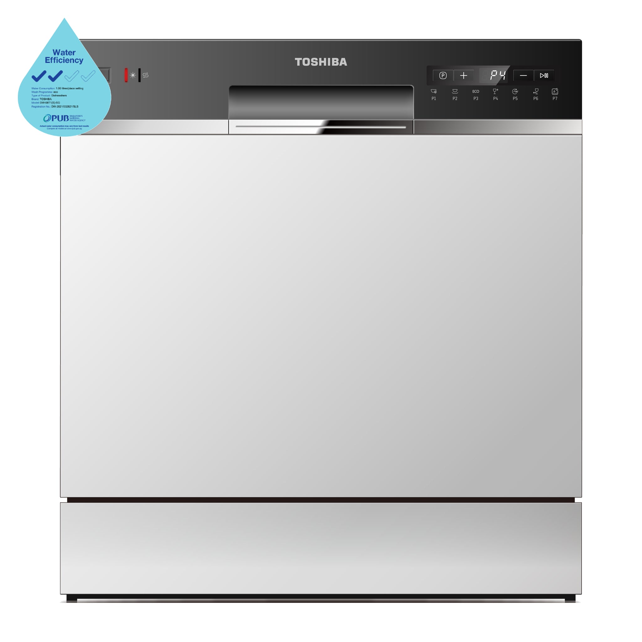 Toshiba Tabletop Dishwasher, DW-08T1(S)-SG | Compact & Efficient
