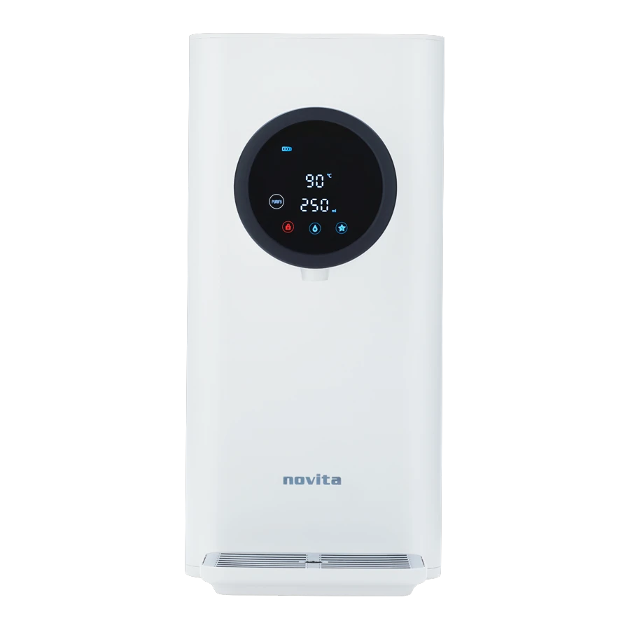 novita instant hot water dispenser in white front view